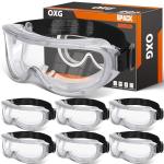 6 Pack Anti-Fog Chemical Safety Goggles