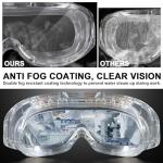 6 Pack Anti-Fog Chemical Safety Goggles
