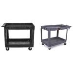 2-Shelf Utility Cart with Lipped Shelves 500-Pound Capacity