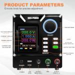 Variable 0-200V DC Power Supply with Memory Storage
