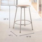Heavy Duty 24" Steel Stool - Grey