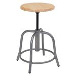 Adjustable 19”-25” Beige Swivel Office Stool