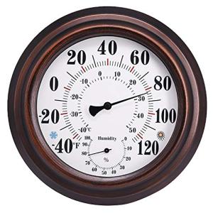 Premium Steel Wall Thermometer and Hygrometer - 8