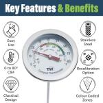 Stainless Steel Compost Thermometer with Dial Probe