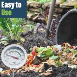 Stainless Steel Compost Thermometer with Dial Probe