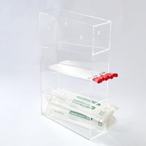CiaoHER Clear Acrylic 4-Compartment Pipette Rack