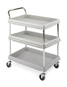 Metro Deep Ledge Polymer Utility Cart, 3 Shelves