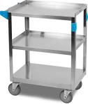 Stainless Steel 3-Shelf Utility Cart, 300 lb Capacity