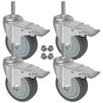 5-Inch Locking Swivel Casters with Brake - Set of 4