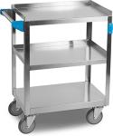 Stainless Steel 3-Shelf Utility Cart, 300 lb Capacity