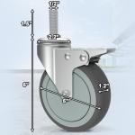 5-Inch Locking Swivel Casters with Brake - Set of 4