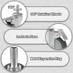 5-Inch Locking Swivel Casters with Brake - Set of 4