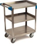 Stainless Steel 3-Shelf Utility Cart, 300 lb Capacity