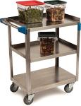 Stainless Steel 3-Shelf Utility Cart, 300 lb Capacity