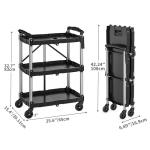 YITAHOME 3-Tier Folding Utility Cart with Wheels