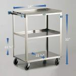 Stainless Steel Utility Cart with 3 Shelves