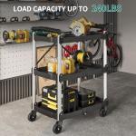 YITAHOME 3-Tier Folding Utility Cart with Wheels