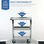 Stainless Steel Utility Cart with 3 Shelves
