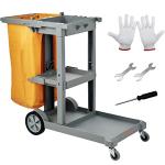 VEVOR 3-Shelf Janitorial Cleaning Cart with Bag