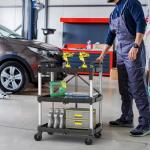 YITAHOME 3-Tier Folding Utility Cart with Wheels