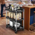 YITAHOME 3-Tier Folding Utility Cart with Wheels