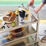 Stainless Steel 3-Tier Serving Trolley Cart