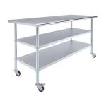 Stainless Steel Utility Work Table with Wheels