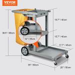 VEVOR 3-Shelf Janitorial Cleaning Cart with Bag