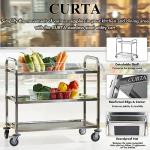 Stainless Steel 3-Tier Serving Trolley Cart