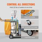 VEVOR 3-Shelf Janitorial Cleaning Cart with Bag