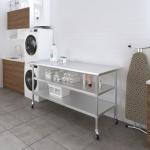 Stainless Steel Utility Work Table with Wheels