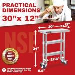 DuraSteel Commercial Grade Stainless Steel Work Table