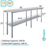 Stainless Steel Work Table with Undershelf 96
