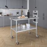 Stainless Steel Work Table with Wheels and Under-Shelf