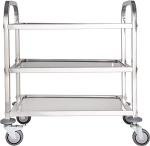 Three-Shelf Stainless Steel Utility Cart