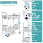 Mobile Medical Utility Cart with 2 Drawers