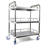 3-Tier Stainless Steel Rolling Trolley Cart