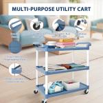 3-Tier Heavy-Duty Utility Rolling Cart with Wheels
