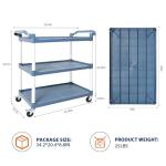 3-Tier Heavy-Duty Utility Rolling Cart with Wheels