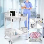 Mobile Medical Utility Cart with 2 Drawers