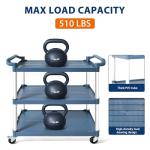 3-Tier Heavy-Duty Utility Rolling Cart with Wheels