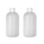 2-Pack 500ml Plastic Graduated Lab Reagent Bottles