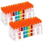120 Pcs Plastic Test Tubes & Rack Set