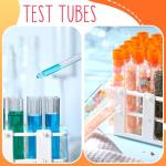 120 Pcs Plastic Test Tubes & Rack Set