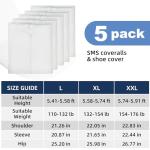 Eterna 5-Pack Disposable Hazmat Suits - Large