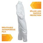 KleenGuard™ A40 White Coveralls, Zipper Front, Large