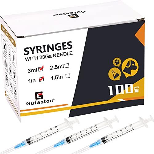 100-Pack 3ml 23G 1” Safety Syringes