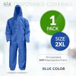 XX-Large Blue Disposable Hazmat Suit with Hood