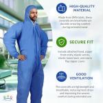 XX-Large Blue Disposable Hazmat Suit with Hood