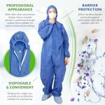 XX-Large Blue Disposable Hazmat Suit with Hood